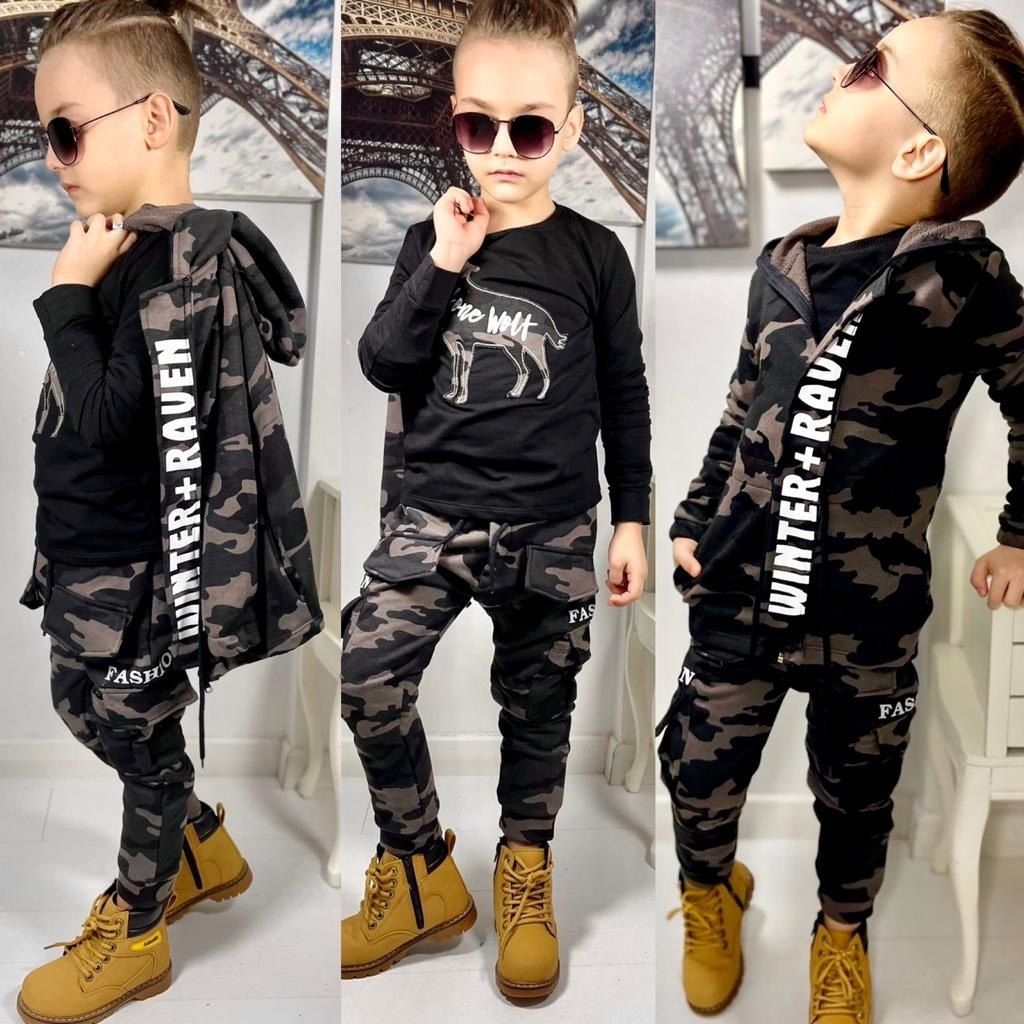 Set 3 piese Army pentru baieti Winter Raven