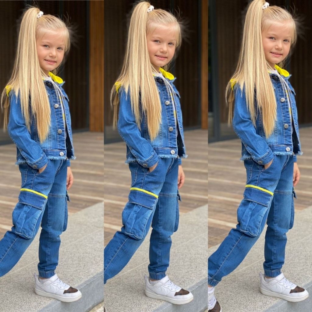 Set 3 Piese Blugi cu Geaca Colorata pentru Baieti sau Fete