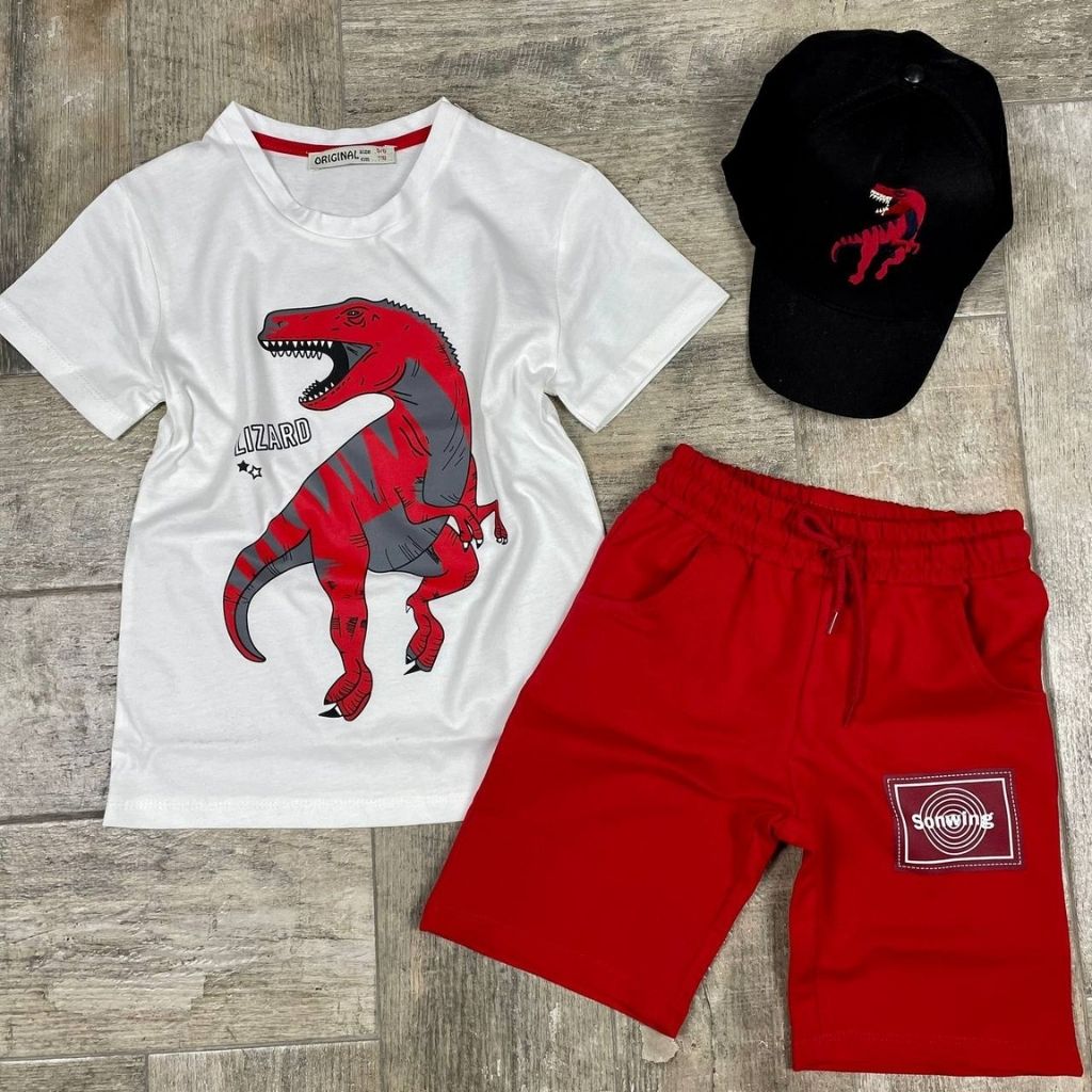 Set 3 Piese cu Pantaloni Scurti Dino