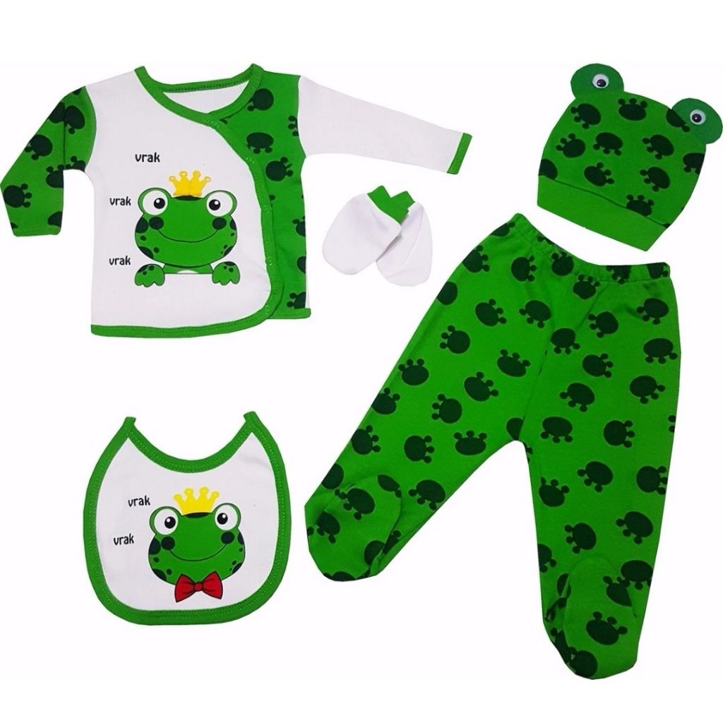 Set 5 Piese Nou Nascuti Frog Verde