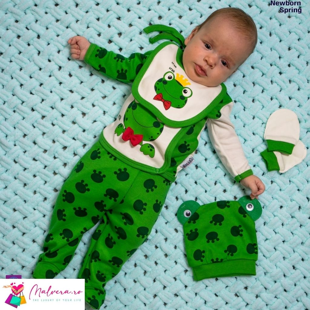 Set 5 Piese Nou Nascuti Frog Verde