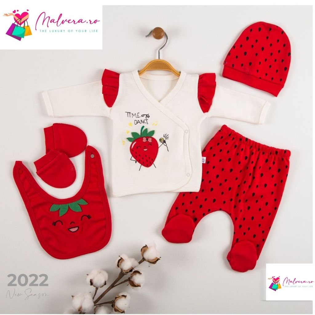 Set 5 piese nou nascuti Strawberry
