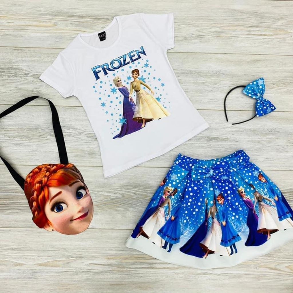 Set fetite tricou, fusta si cordeluta