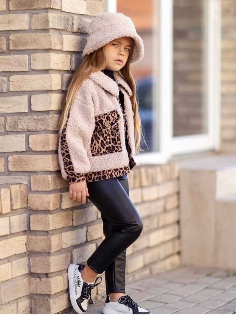 Set bej 5 piese fetite Animal Print