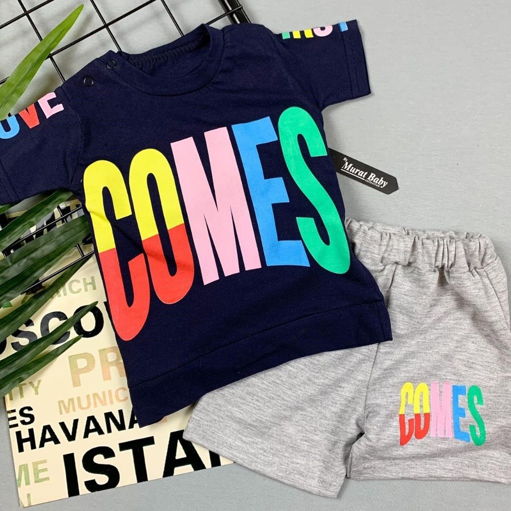 Set bleumarin 2 piese  baieti cu pantaloni scurti Comes