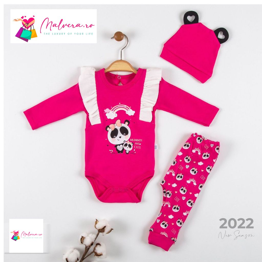 Set Body Pantaloni si Caciulita Mummy and Cute
