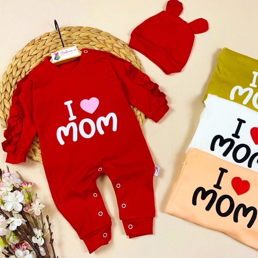 Set body si caciulita I love MOM