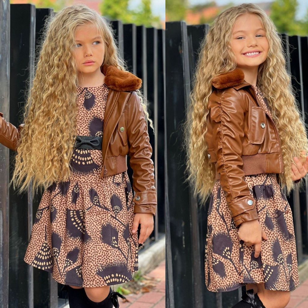 Set Rochita si Geaca Piele Melissa