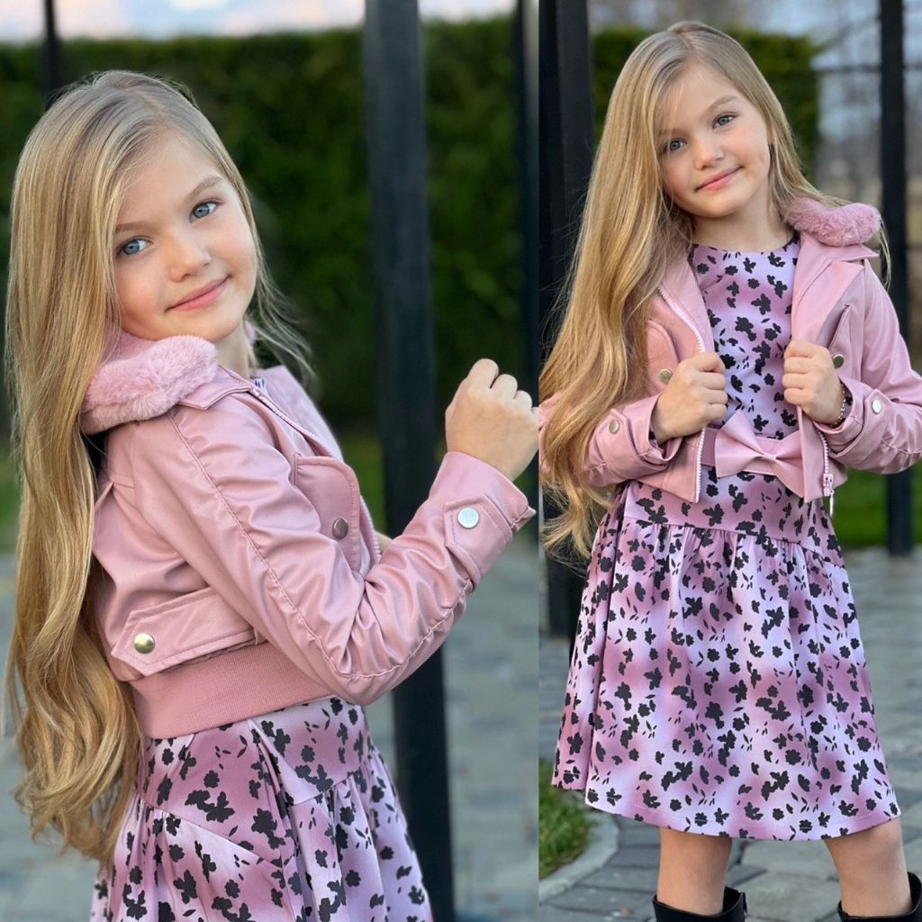 Set Rochita si Geaca Piele Melissa