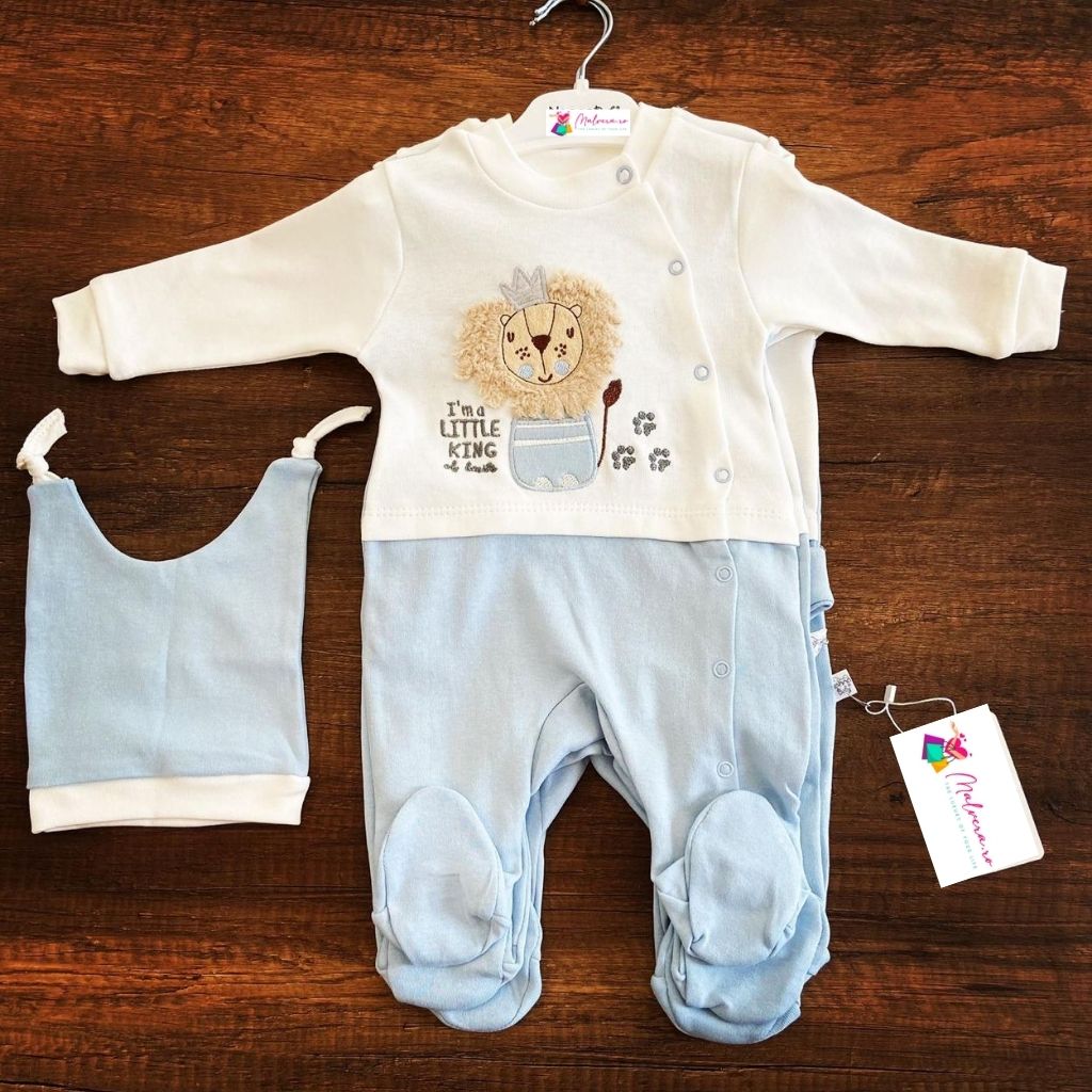 Set salopeta cu caciulita Little King