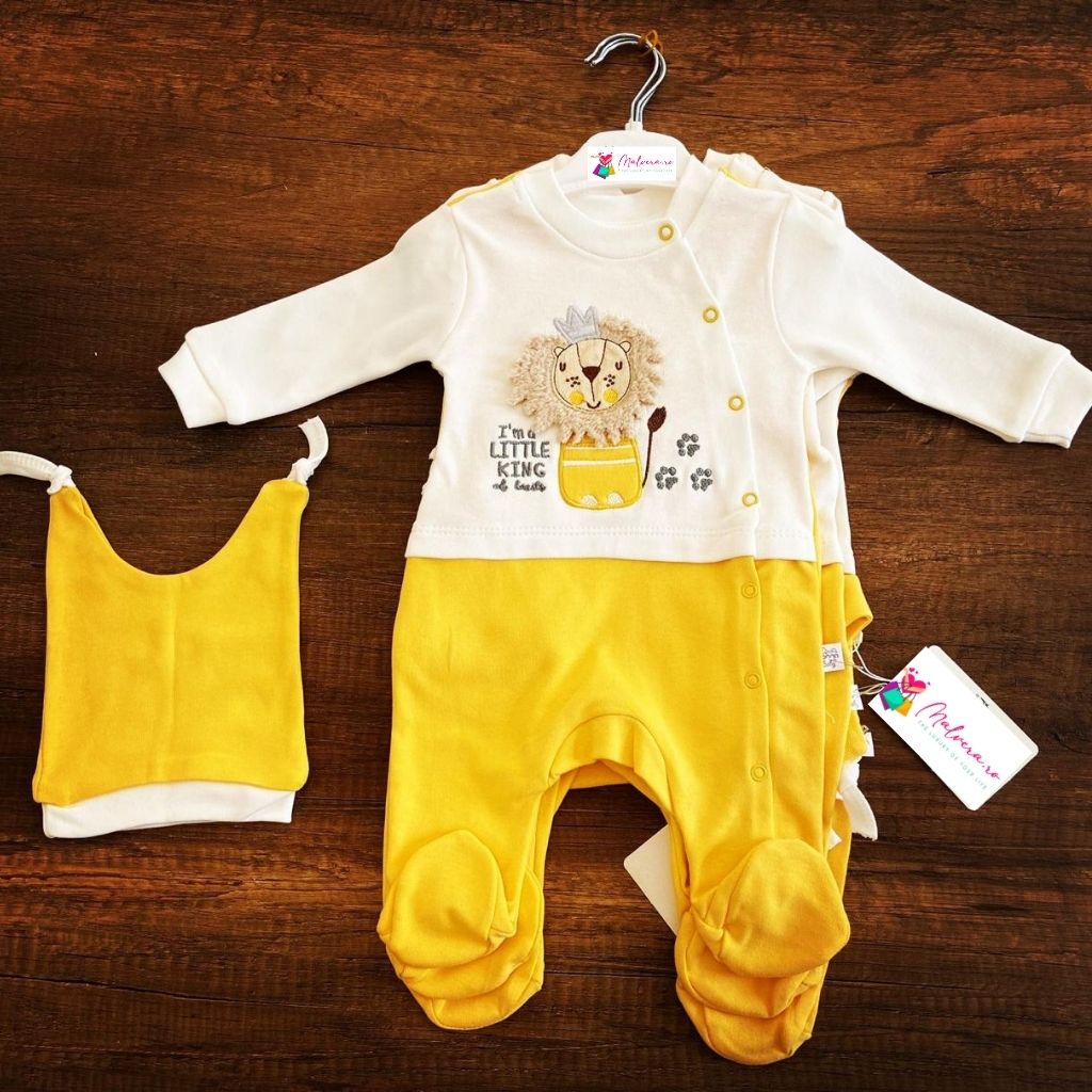Set salopeta cu caciulita Little King