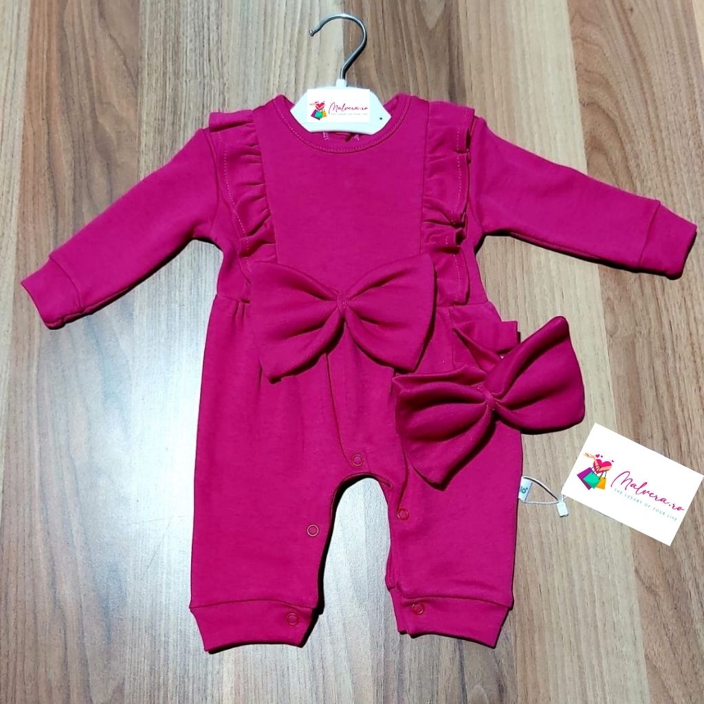 Set salopeta si bentita cu fontita pentru fetite