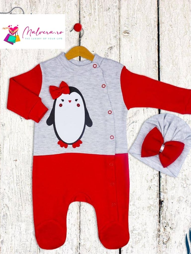 Set salopeta si caciulita Pinguin