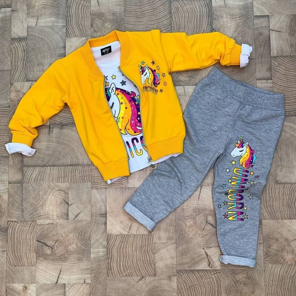 Trening Fetite Bumbac cu Unicorn