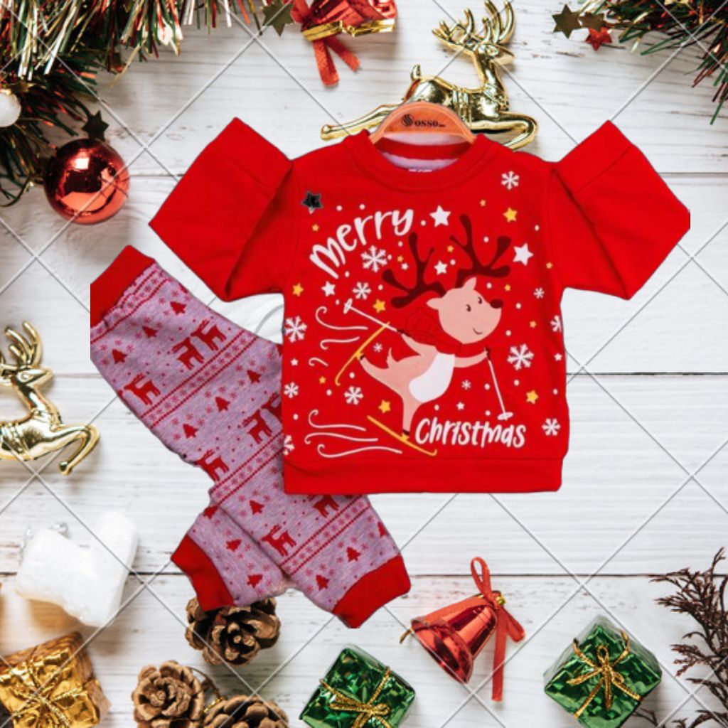 Trening Copii pentru Craciun Merry Christmas cu Pantaloni Gri