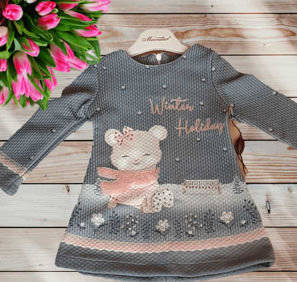 Rochita gri pentru fetite Winter Holiday