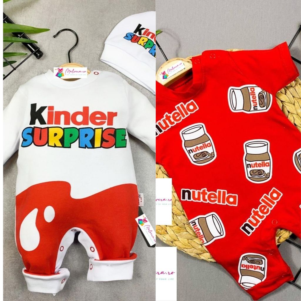 Set 2 Salopete Pentru Bebelusi Kinder Nutella