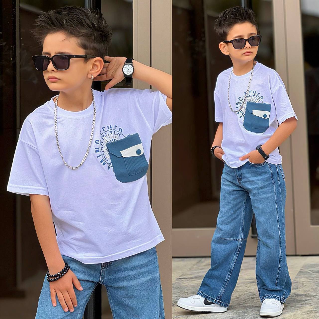 Set pentru Baieti, cu tricou si blugi, Triko