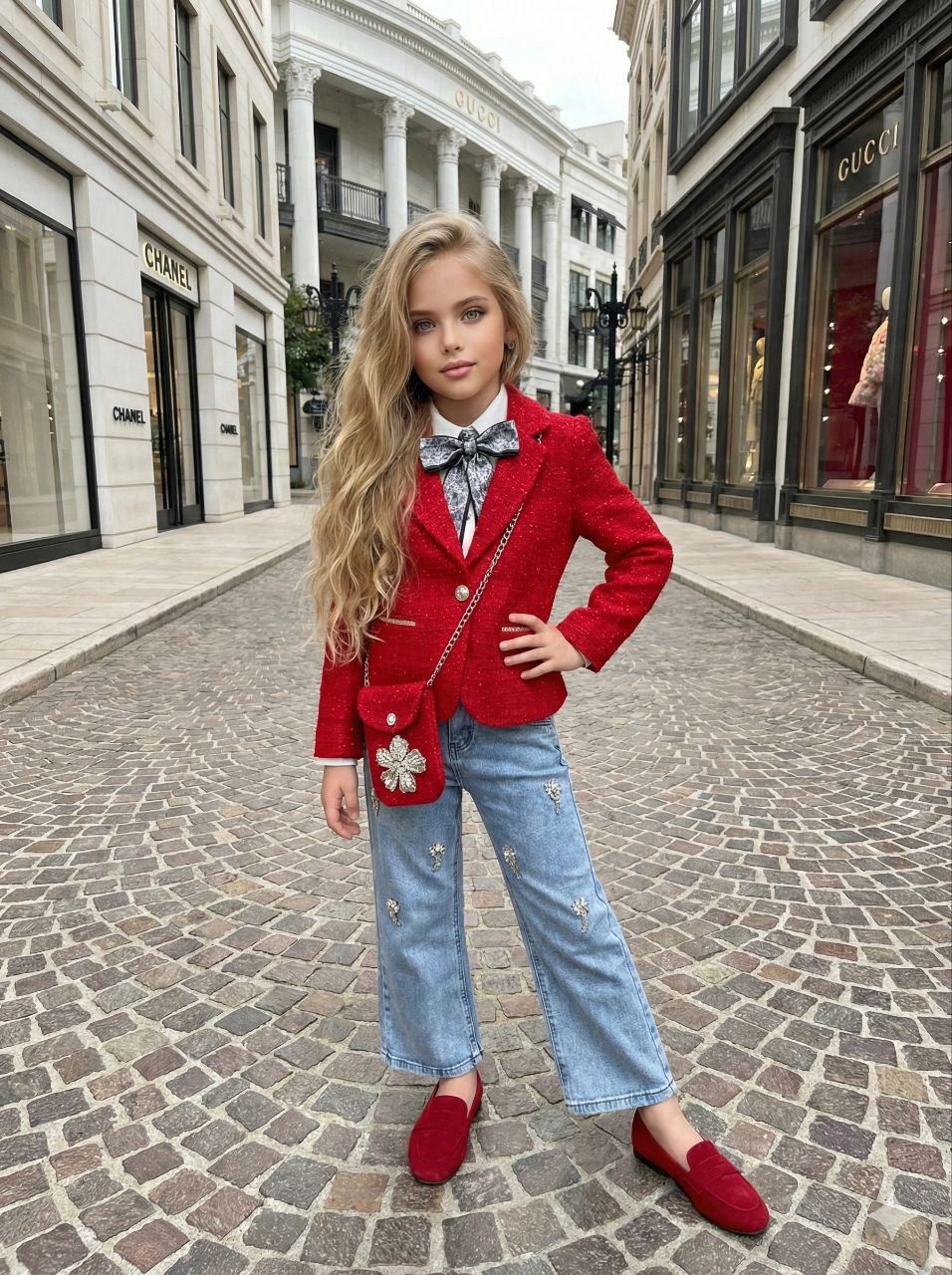 Set pentru Fetite, cu Sacou si Blugi, Luana