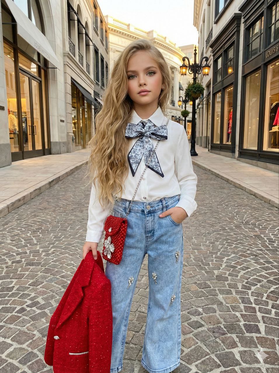 Set pentru Fetite, cu Sacou si Blugi, Luana