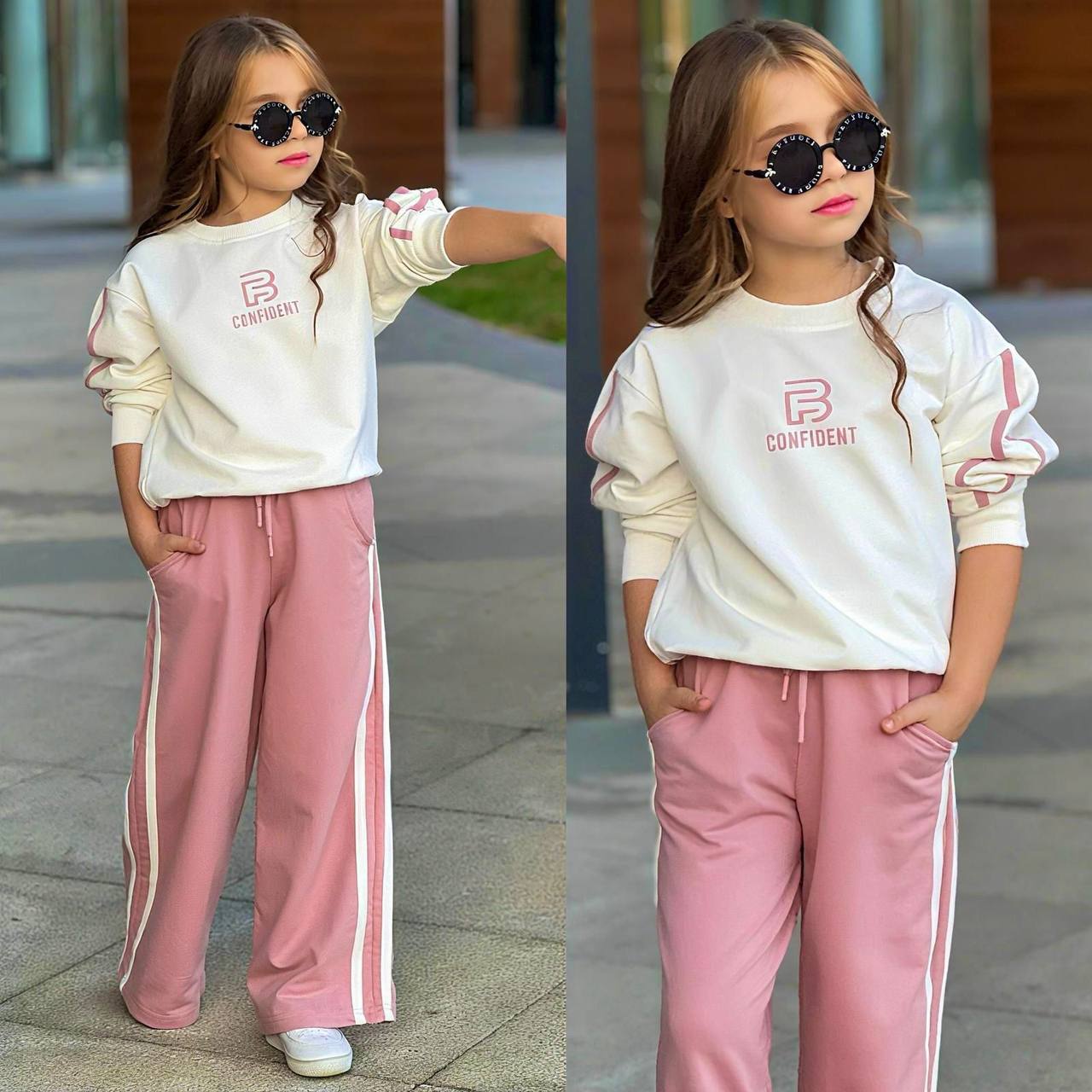 Trening pentru Fetite, 2 piese, din Bumbac, Confident