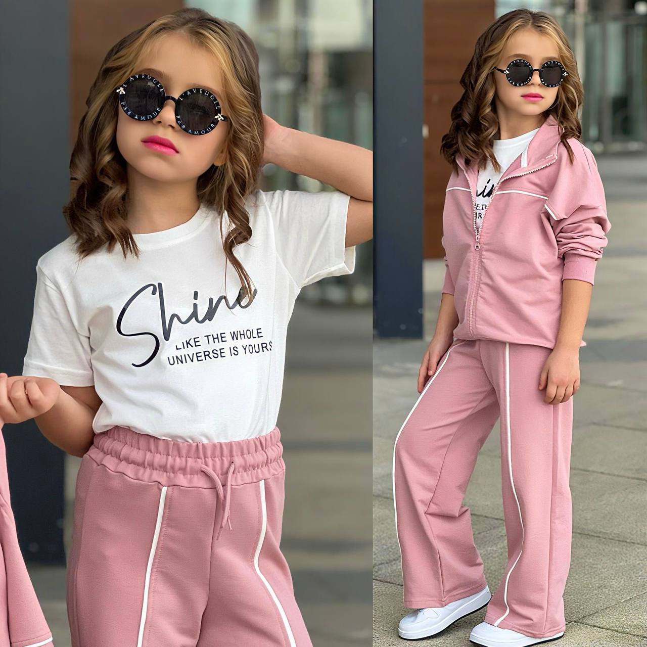 Trening pentru Fetite, 2 piese, din Bumbac, Shine