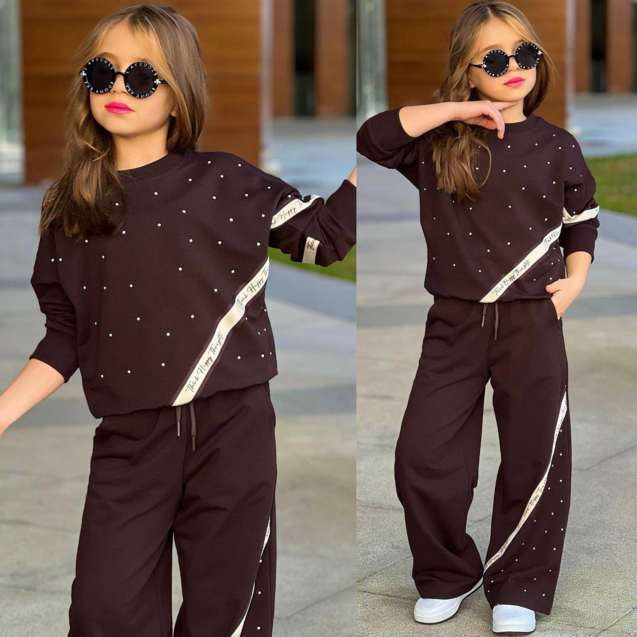 Trening pentru Fetite, 2 piese, din Bumbac, Think