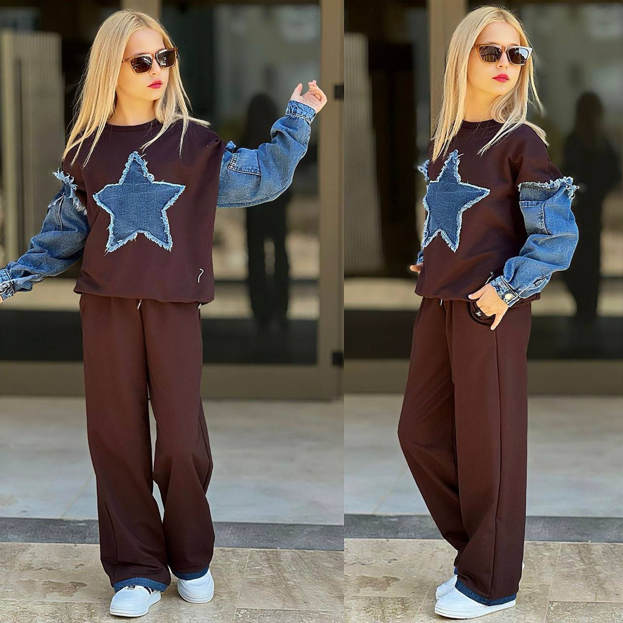 Trening pentru Fetite, 2 piese, din Bumbac si Denim, Star Jeans