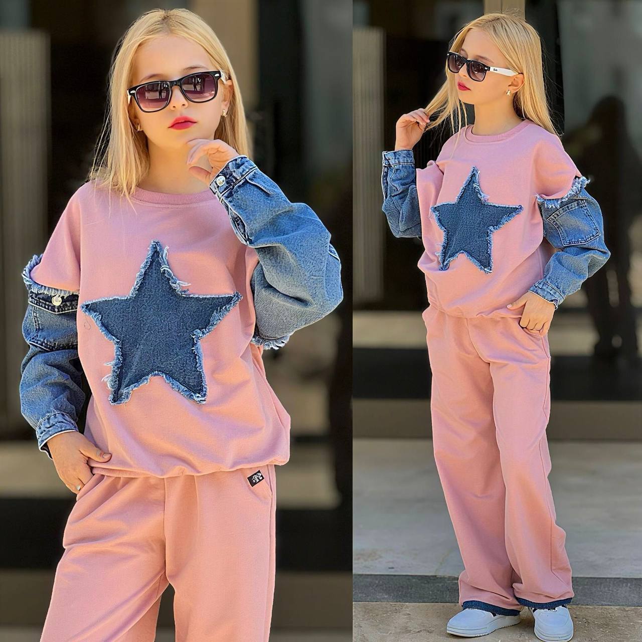 Trening pentru Fetite, 2 piese, din Bumbac si Denim, Star Jeans