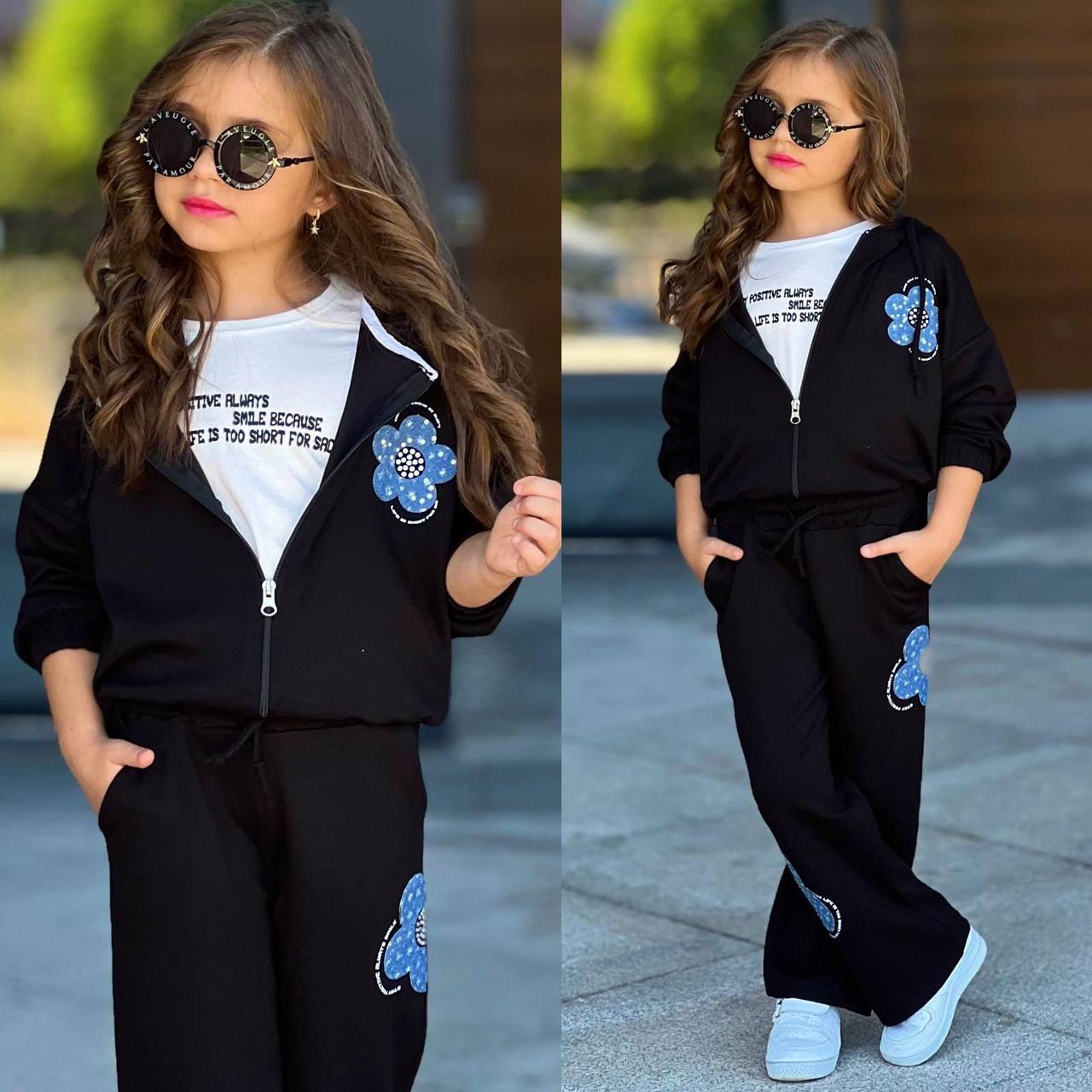 Trening pentru Fetite, 3 piese, din Bumbac, Flower